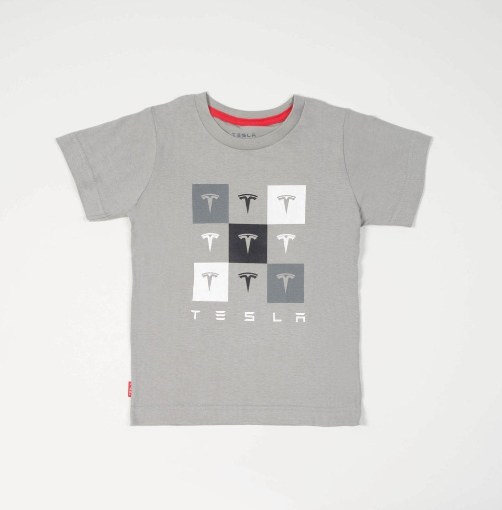 Kid's Gray Checkered Tee